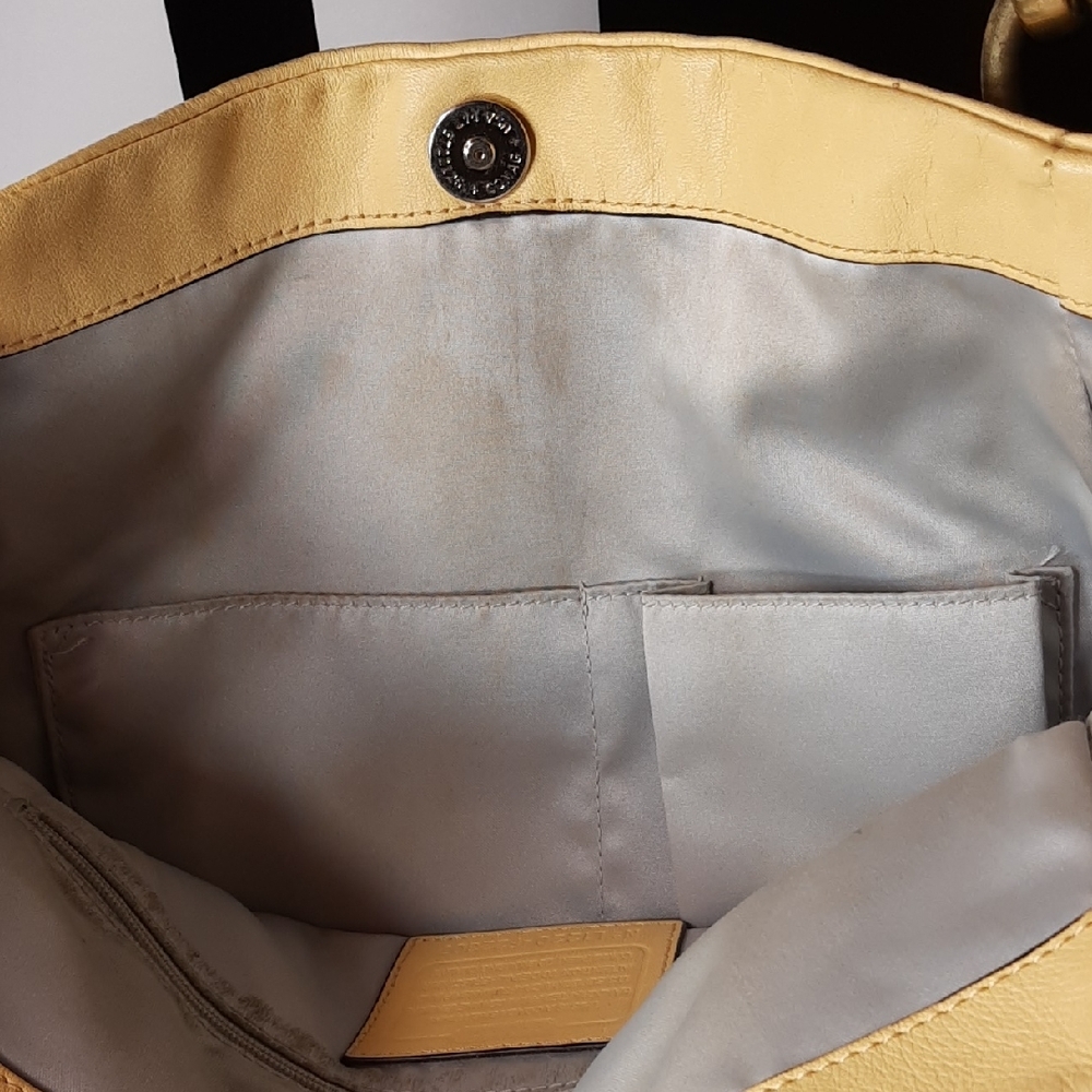 Coach Kristin Yellow Leather Hobo Shoulder Bag - Picture 9 of 16